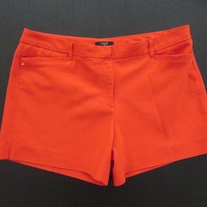 EUC TAHARI Tangerine Flat Front Shorts Mid Rise Shorts